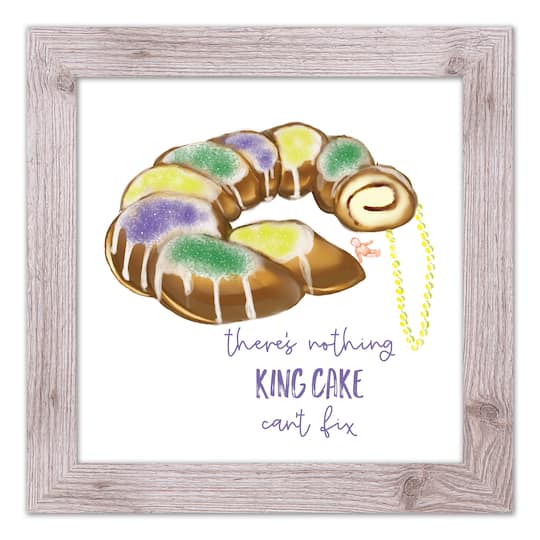 Nothing King Cake Can&#x27;t Fix Western White Framed Print